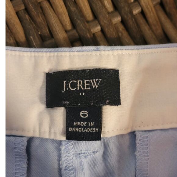 J CREW H5616 Womens Baby Blue Classic Chino Shorts Sz 6 Mid-Rise Flat Front - Picture 5 of 10